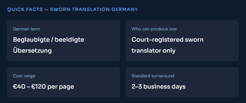 Quick facts about sworn translations