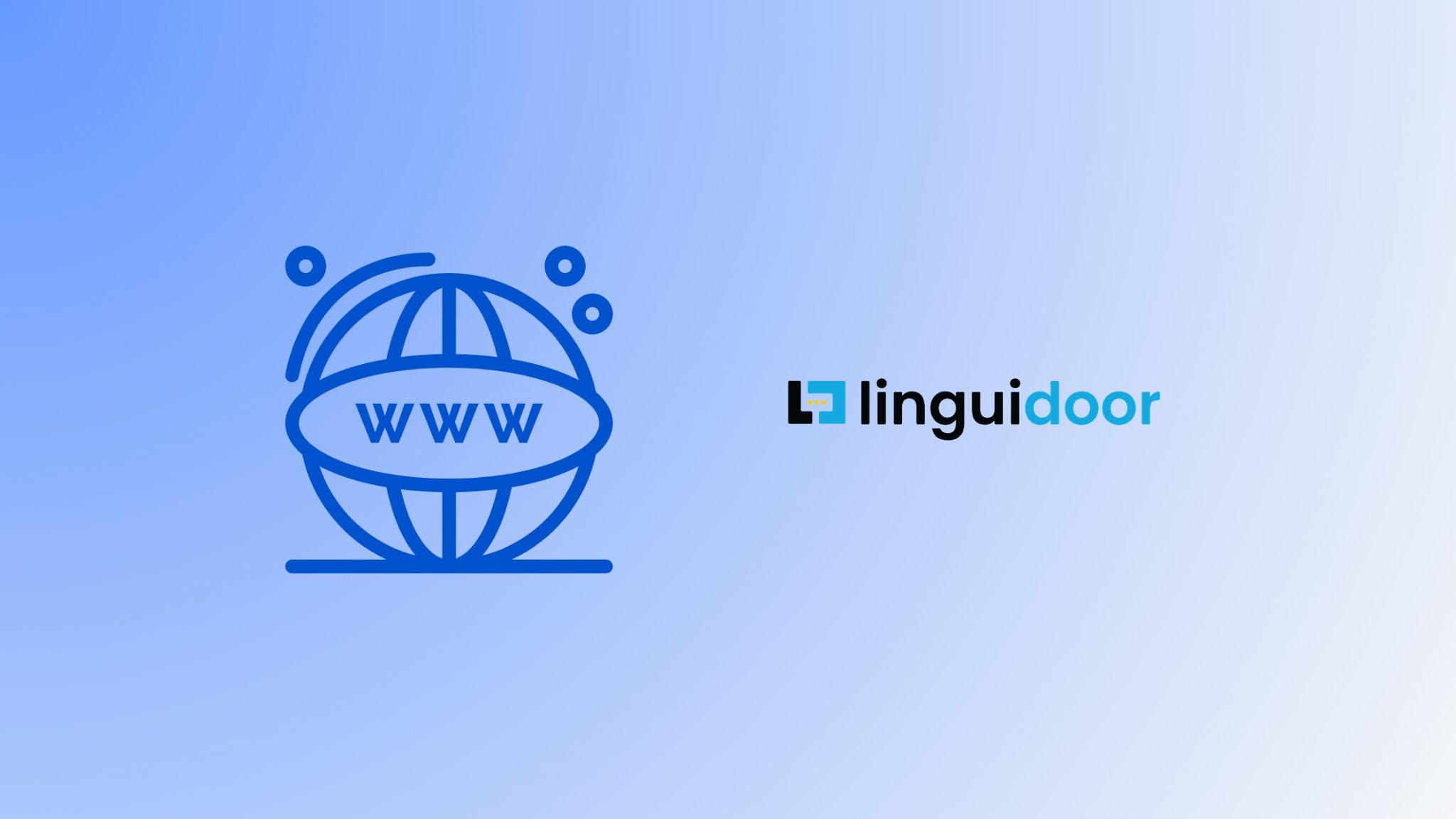 Linguidoor blog banner featuring a globe icon with "WWW" text, illustrating the global reach achieved when you localize a WordPress website for international audiences.