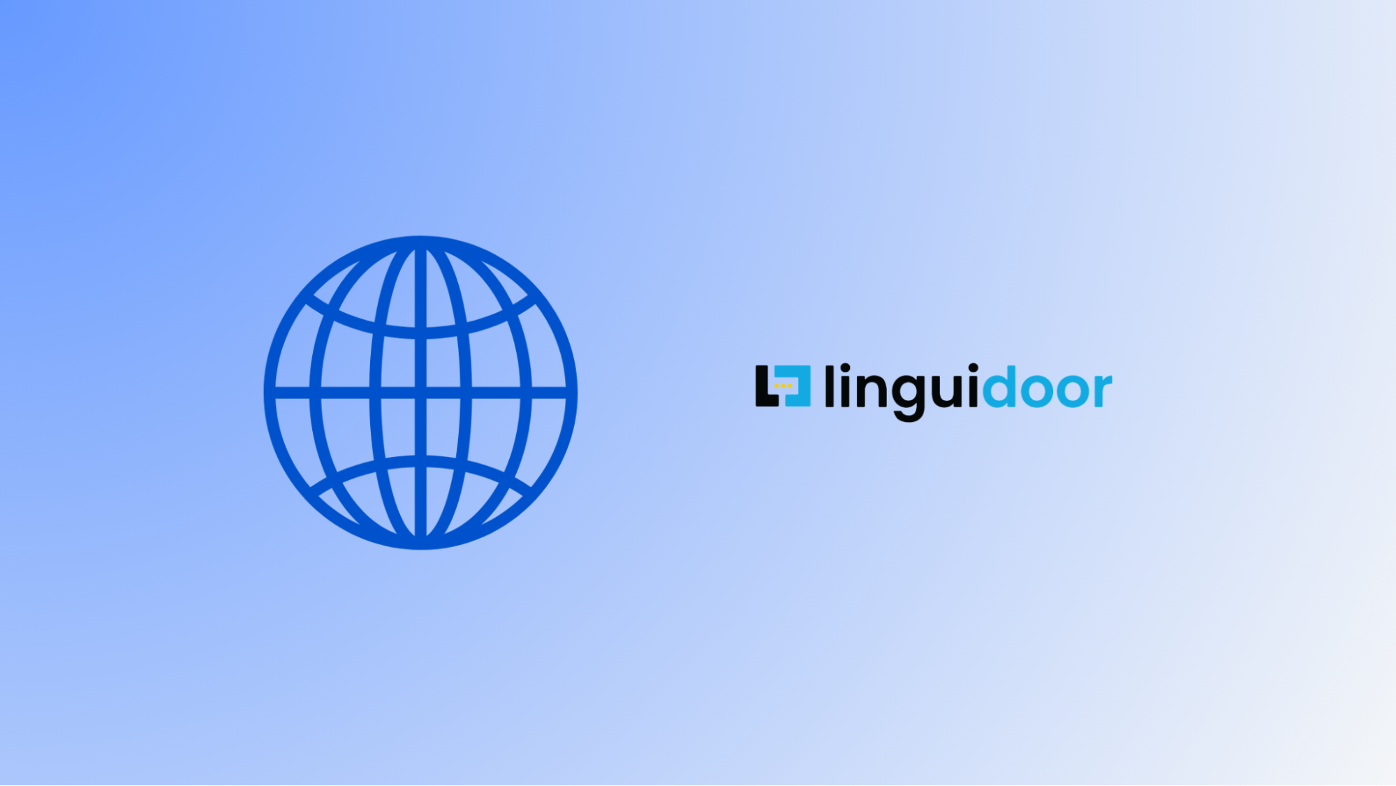 Linguidoor blog banner featuring a blue globe icon, illustrating the concept of what is website localization for global business reach.